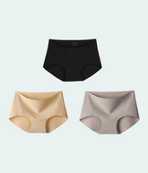 Seamless Comfort Briefs 3 Packs | Seamless Anti-Bacterial Panty - Black, Beige, Pale Brown